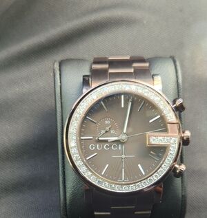 Gucci Rose Gold Watch with Crystal Bezel